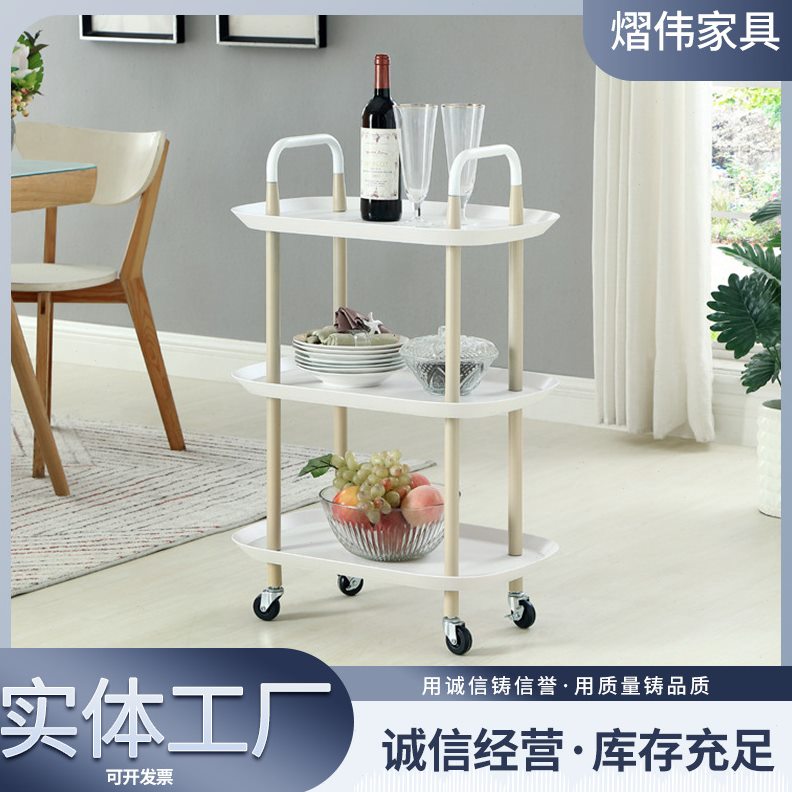 ins小推车置物架卧室床头柜客厅边几收纳架可移动带轮小茶几
