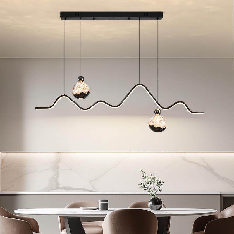 简约护眼雪山餐厅吊灯意式极简网红全光谱轻奢感设计师长条餐桌灯,3C数码配件,其它配件,淘宝优惠券,粉丝福利购,淘宝优惠卷