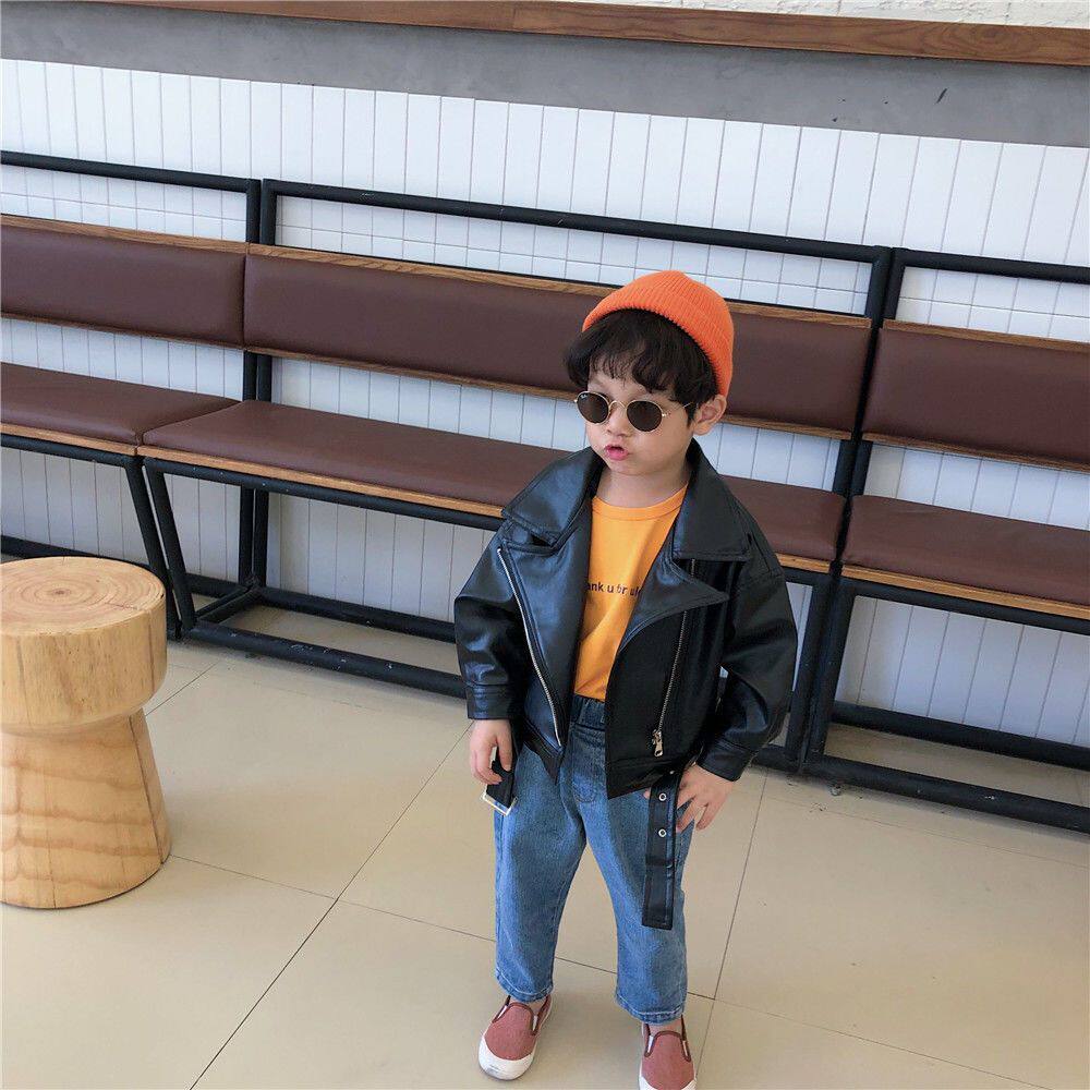 童装男女童皮衣春秋新款宝宝韩版pu皮夹克中小儿童休闲百搭外套潮