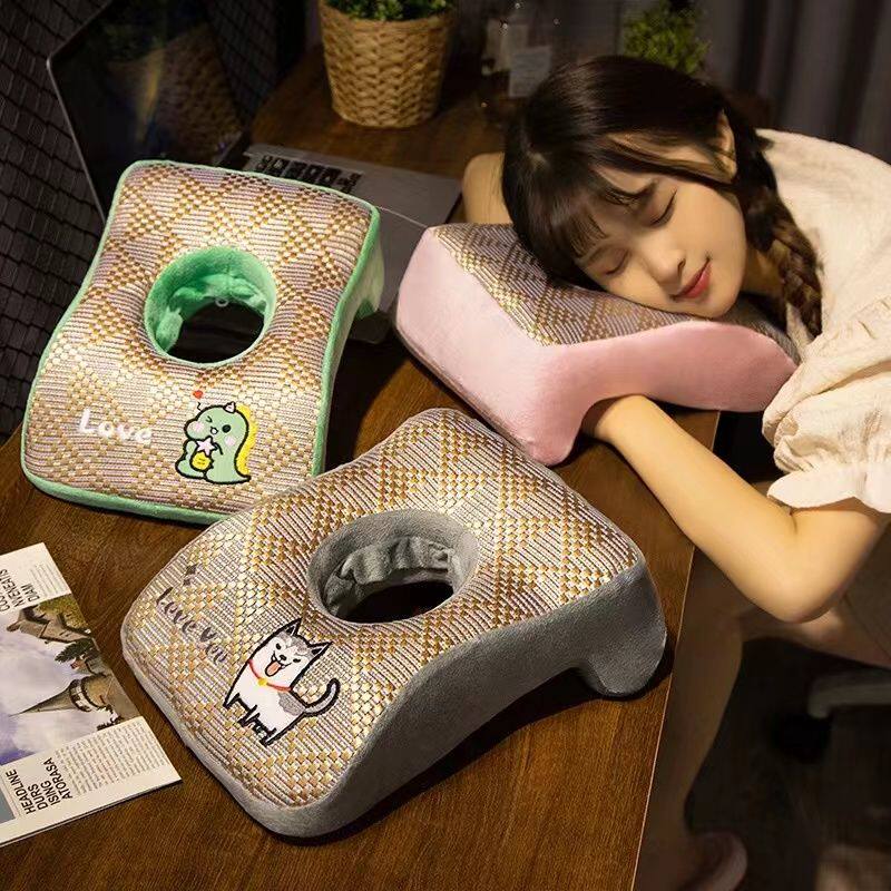 凉席记忆棉午睡枕趴睡枕教室学生趴桌上睡觉小枕头办公室午休神器