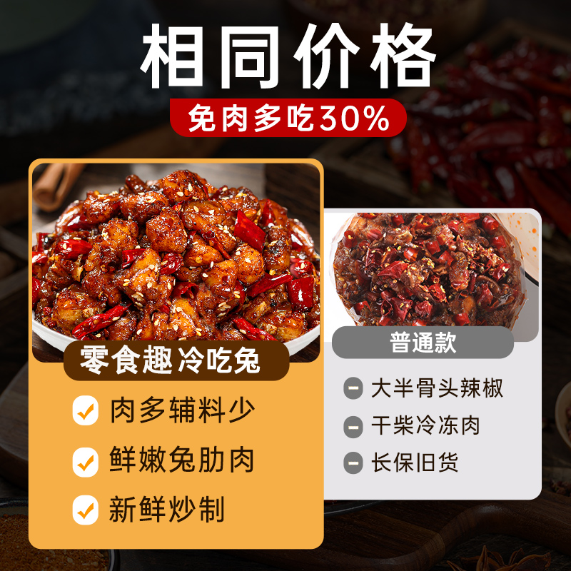 酸掌柜四川冷吃兔丁即食特产下酒菜自贡肉类休闲解馋小吃零食120g