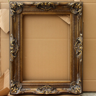 欧式实木角花框定制油画框暗金色做旧画框相框宽度13.5厚度8.5cm