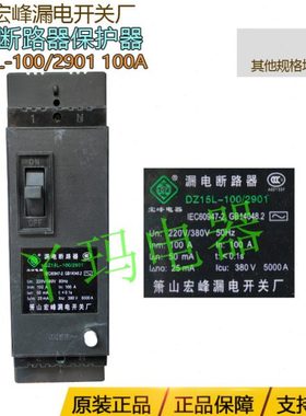 萧山宝峰 宏峰DZ15L-100/2901 100A 电子式漏电断路器
