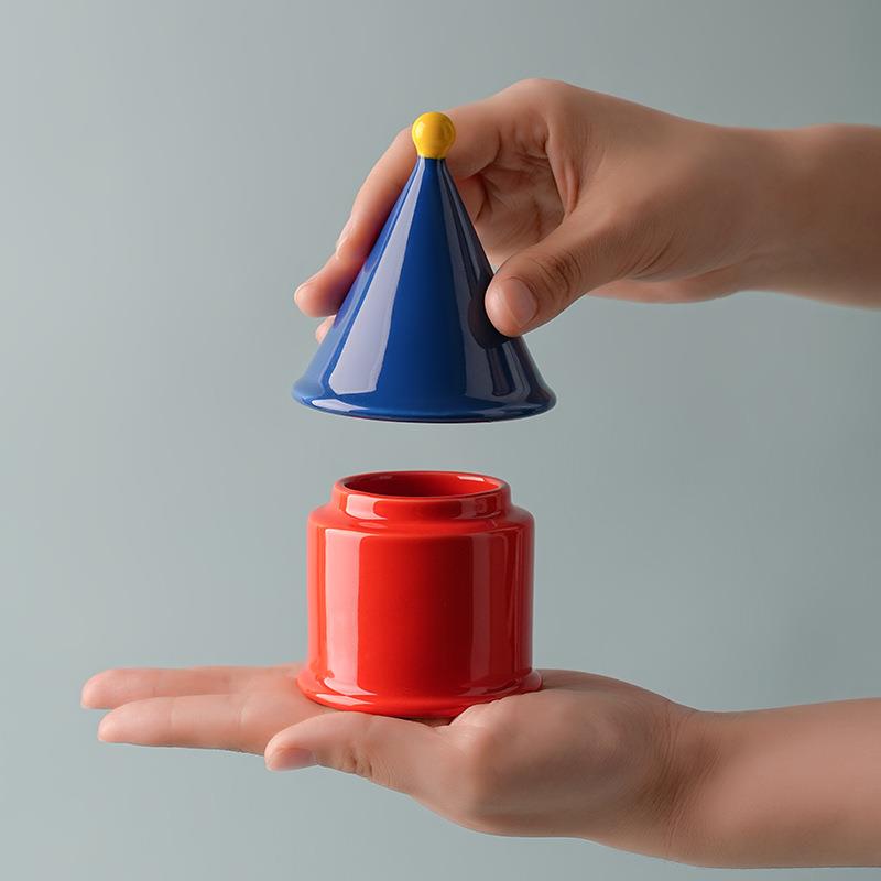 高颜值创意多巴胺陶瓷牙线棉签筒客厅家用餐桌茶几餐厅装饰品摆件