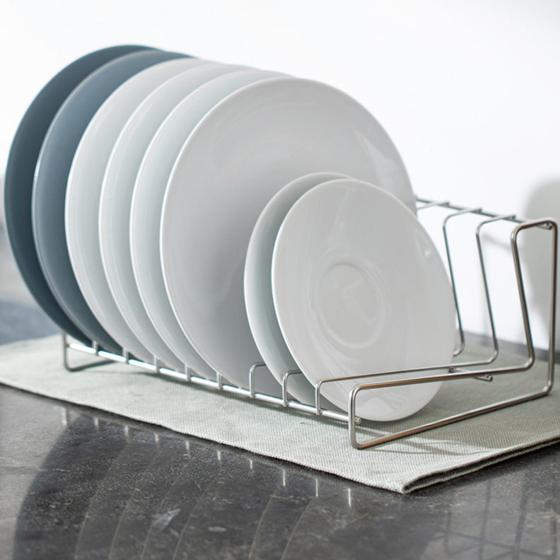 304不锈钢碗碟餐盘收纳架沥水架厨房置物架圆磁碟盘架小菜板架
