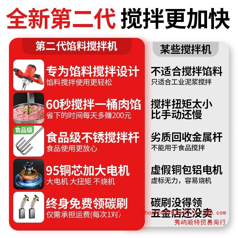 肉馅搅拌机电动和面机商用揉面多功能全自动厨师机打蛋器拌馅机