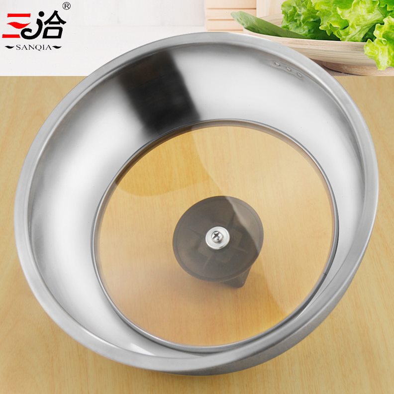 304不锈钢锅盖 蒸锅盖子 汤锅盖子 钢化玻璃拱盖  家用蒸锅锅盖