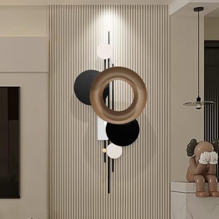 客厅电视背景墙壁挂饰轻奢木格栅墙面装饰挂件餐厅玄关铁艺壁饰