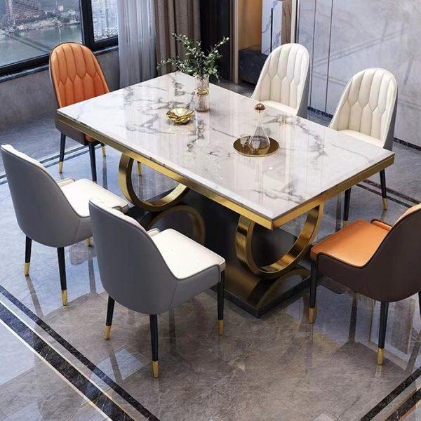 轻奢大理石长方形饭桌餐桌椅组合北欧小户型意式家用现代简约餐台,住宅家具,大理石餐桌,淘宝优惠券,粉丝福利购,淘宝优惠卷