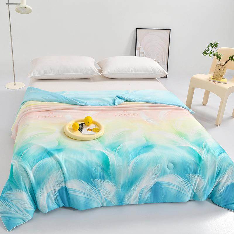 a类凉感丝单人独版花型直播爆品网红凉爽数码印花被双人被儿童被