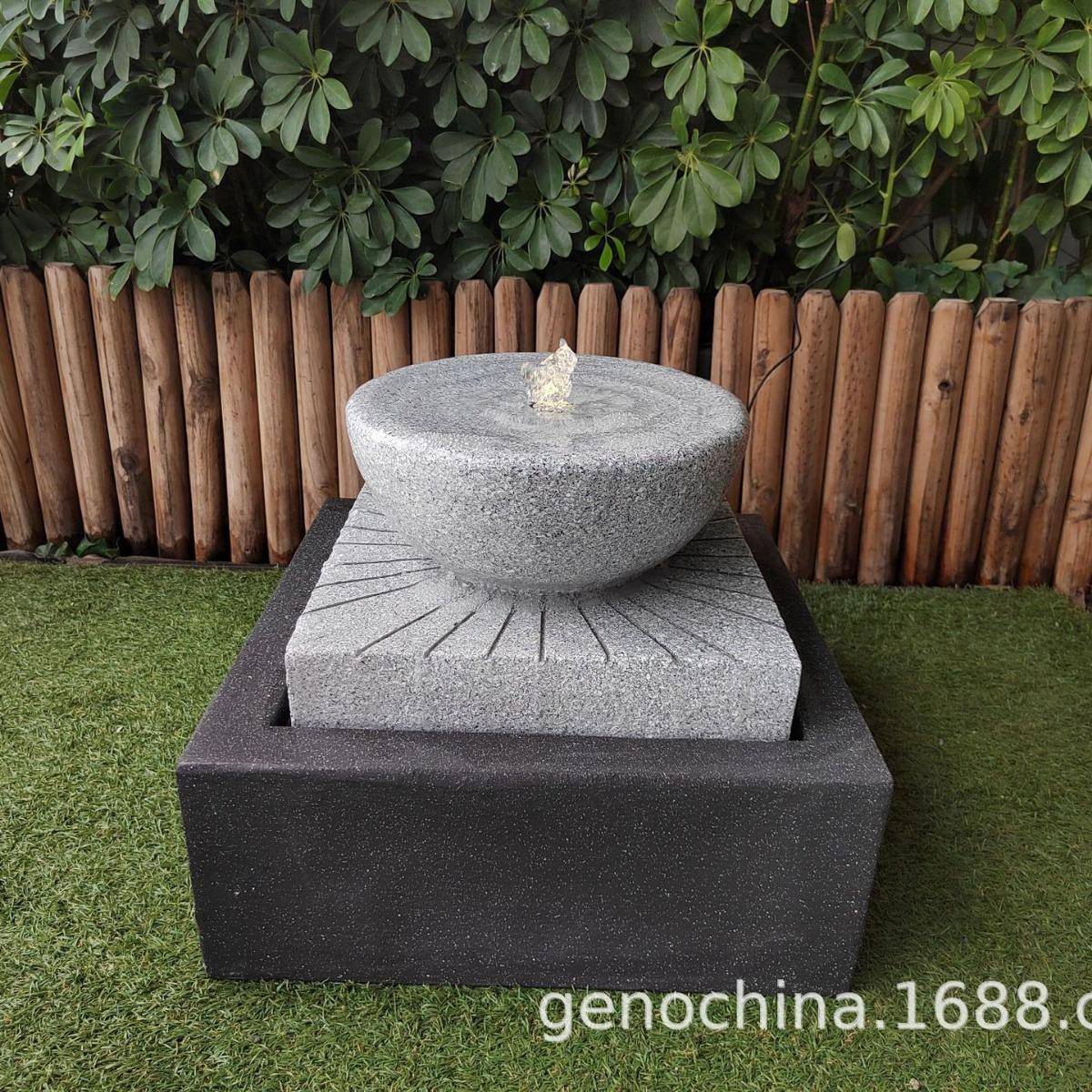 双色F132室内户外庭院流水仿石头简约风喷泉摆件-3