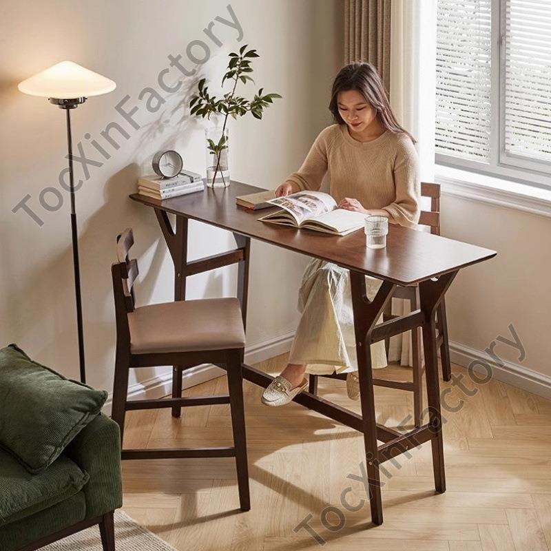 LCP2家逸全实木吧桌吧椅组合家用餐桌高脚桌书桌小户型玄关原