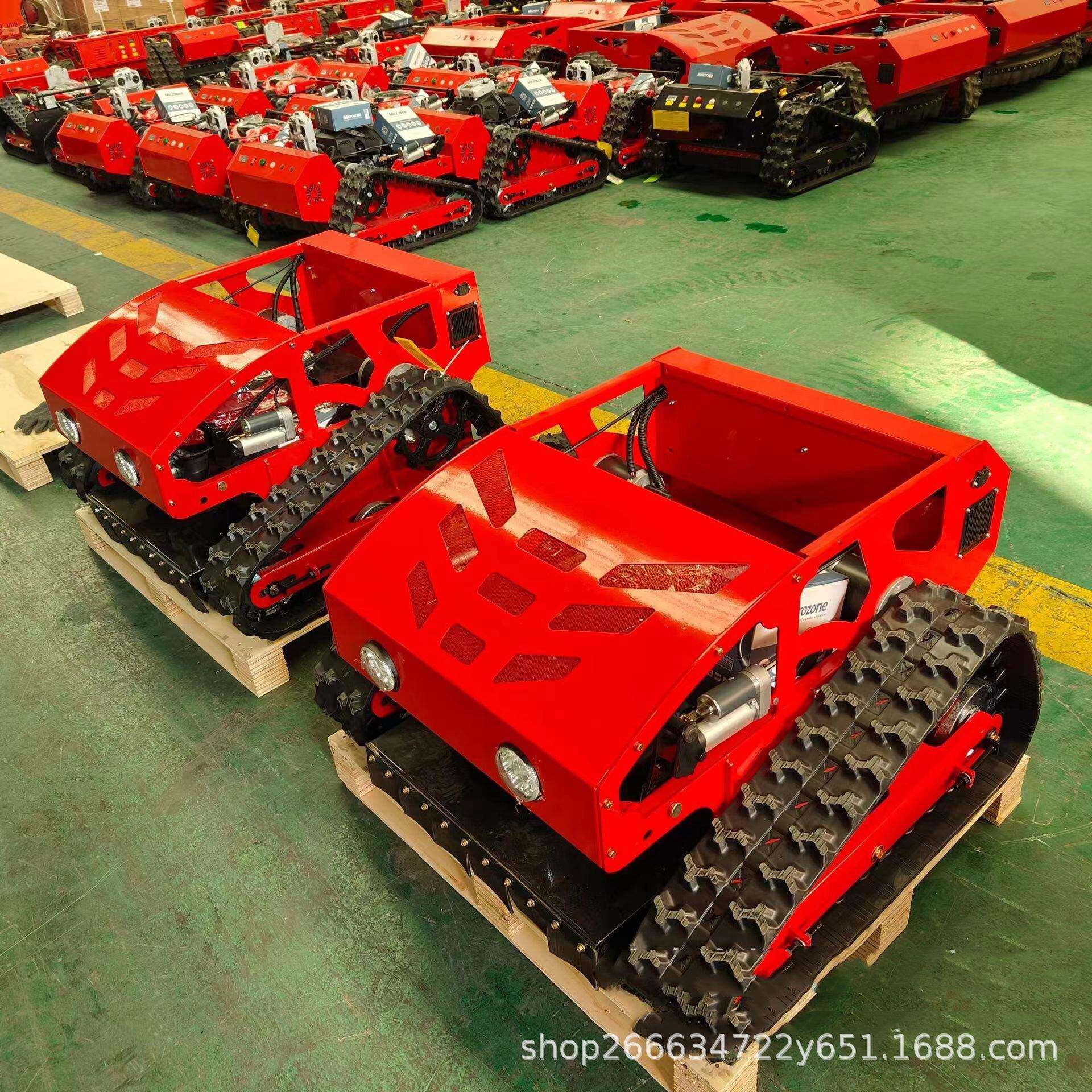 开荒锂电割草机草坪修剪除草机源头厂家履带式遥控割草机