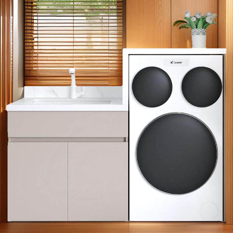 防水懒人三桶专用阳台洗衣机集成柜组合蜂窝铝配套洗脸盆柜板岩