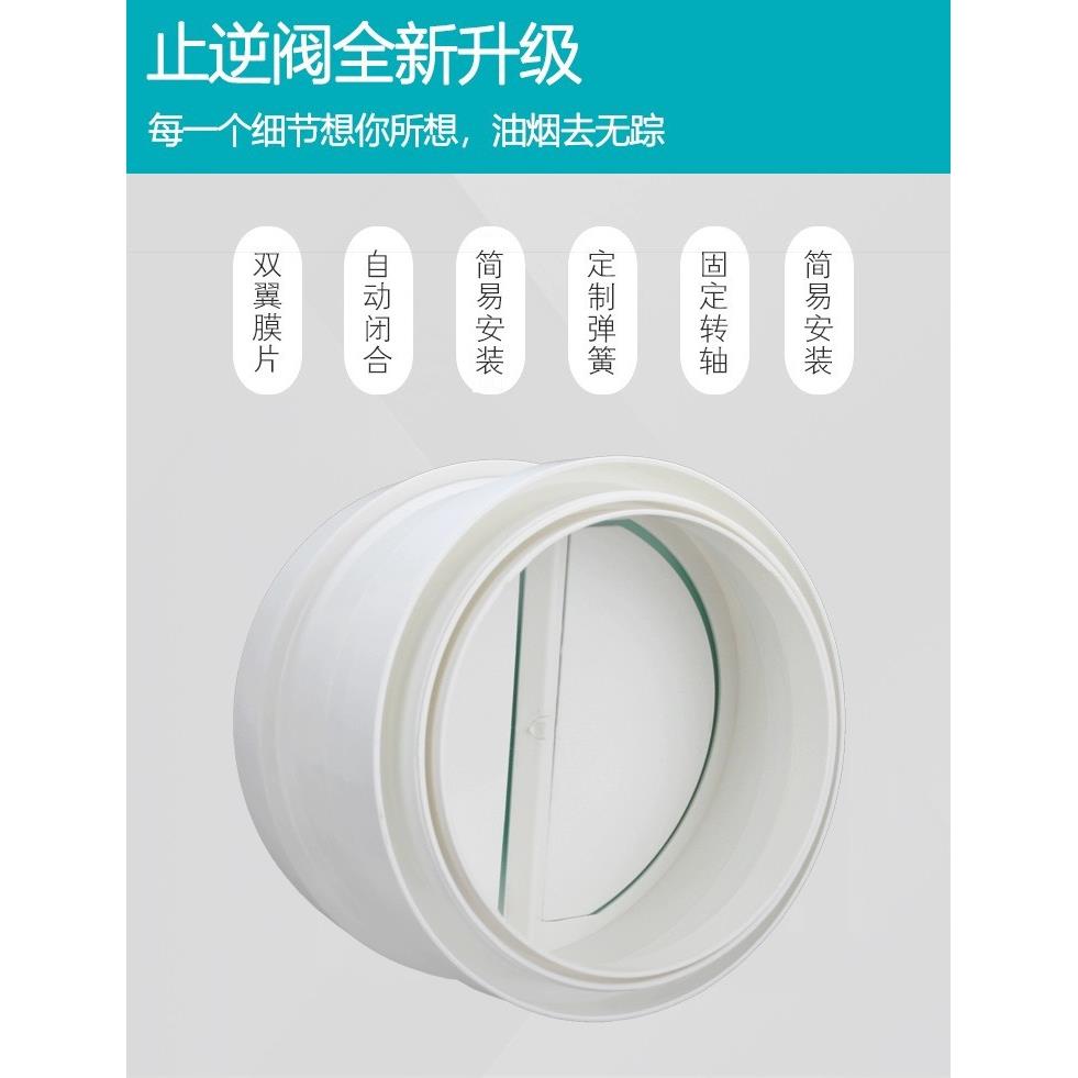 160/200/250/300/315pvc止回阀烟道商用新风饭店餐厅油烟管止逆阀