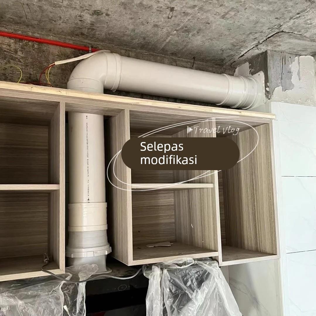 180pvc排烟管烟机排风管配件180×160弯头大小头油烟机软管换硬管