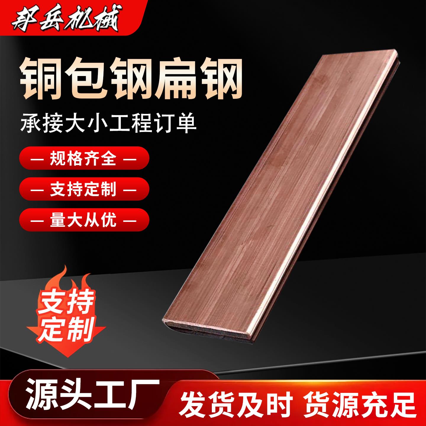 铜包钢扁钢镀铜扁钢接地线防雷铜覆钢扁铁铜包扁钢雷镀铜接地扁钢