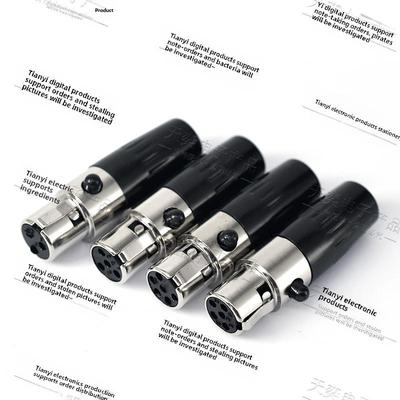 三芯金属镀金迷你微型卡侬连接器MiniXLR卡农无线麦克风母插头5.0