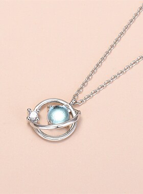 韩版梦幻星球项链女学生简约个性锆石吊坠锁骨链小清新网红饰品