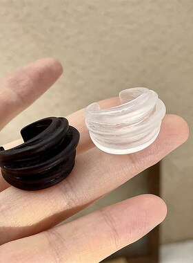 简约黑白亚克力戒指,时髦复古亚克力戒指,女式厚树脂戒指