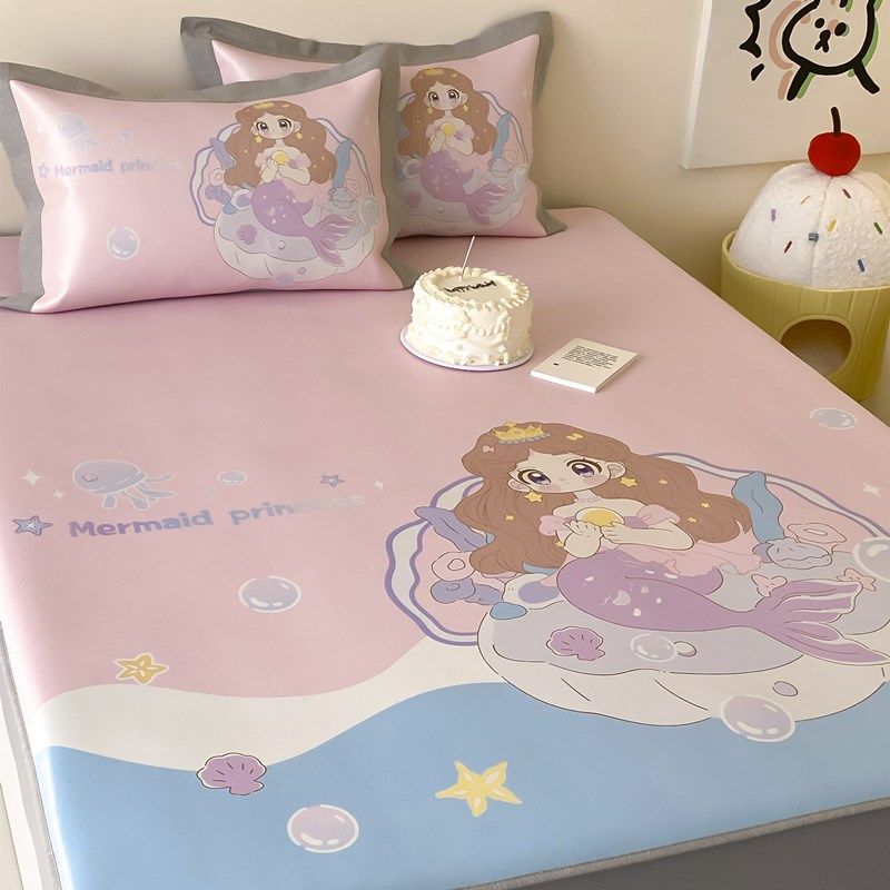 高端卡通风夏季凉席冰丝席三件套可水洗床笠款空调席1.5m/1.2夏天,床上用品,冰丝席,淘宝优惠券,粉丝福利购,淘宝优惠卷