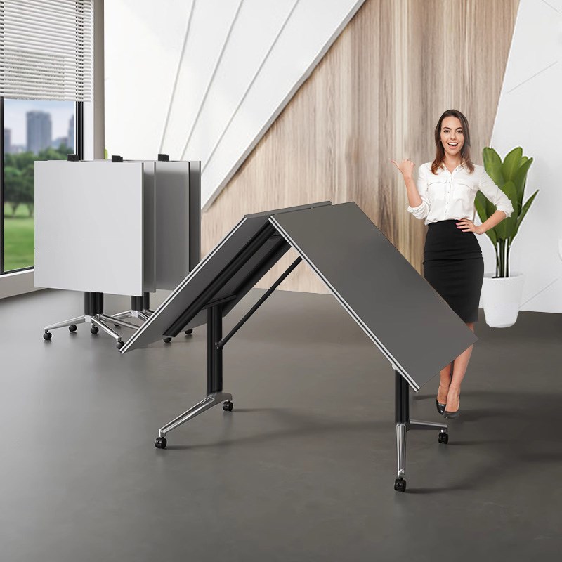 折叠会议桌可移动固定培训桌椅组合长条办公桌P拼接伸缩多功能书