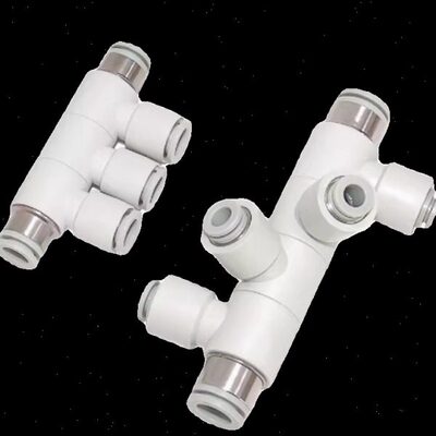 气动可旋转变径五通PHK8-4快插接头六通PHD10-6气管快速直通接头