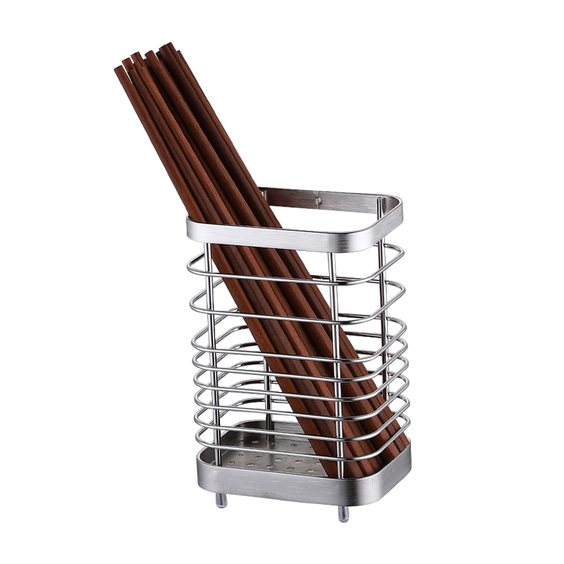 不锈钢筷子筒厨房可壁p挂沥水笼架勺子筷子家用免打孔收纳盒筷筒