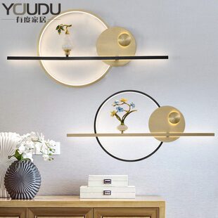 新中式全铜装饰墙壁灯玄关客厅沙发背景墙楼梯间餐厅卧室床头灯具