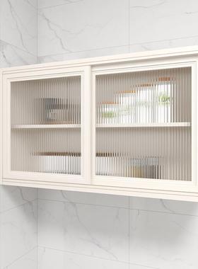 7W铝合金移门吊柜玻璃门防水浴室推拉门储物柜厨房趟门壁挂柜定