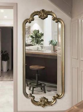 北欧风复古轻奢大气壁挂式全身镜卧室装饰换换衣镜服装店高清镜子