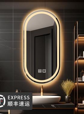 8V智能浴室镜卫生间化妆镜防雾椭圆形洗手间触摸屏灯洗手台洗漱镜