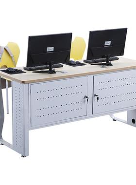 YDD68学校机房桌教室微机桌电脑桌现代培训桌椅组合实训室双人位