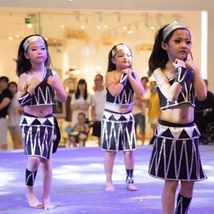 云南儿童佤族女装甩发舞蹈服阿佤阿娃民族舞台服佤族壮族演出服装