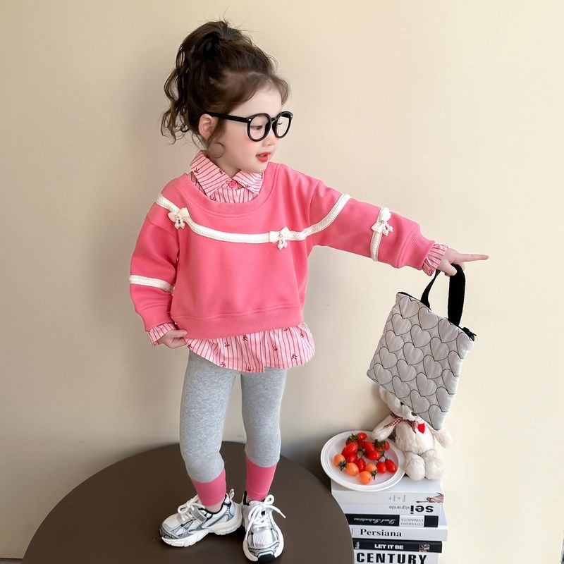 儿童设计感套装童装春秋网红女小童两件套洋气女童春装卫衣打底裤,童装/婴儿装/亲子装,套装,淘宝优惠券,粉丝福利购,淘宝优惠卷