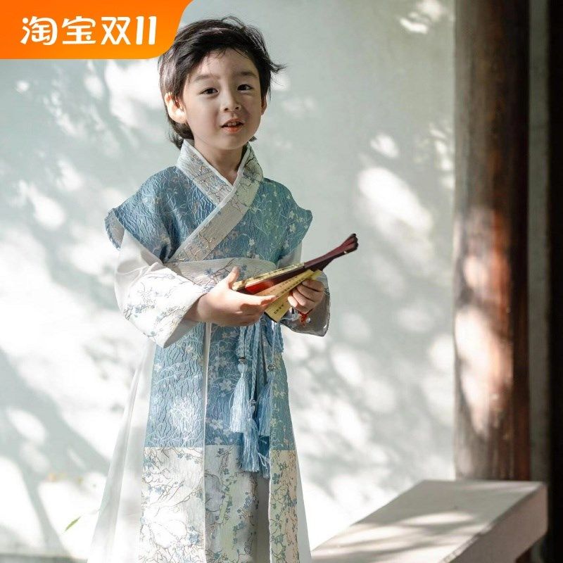 男童汉服2024春夏端午节武侠男孩演出服古装宋制斜襟儿童帅气少爷,童装/婴儿装/亲子装,汉服,淘宝优惠券,粉丝福利购,淘宝优惠卷