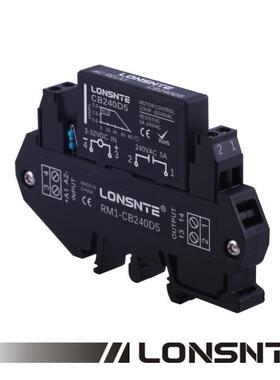 LONSNTE蓝石固态继电器RM1-CB380D3交流380VAC3A导轨模组超薄SSR