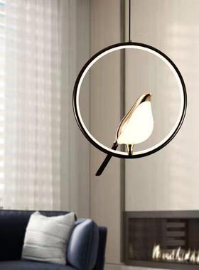 室内吊灯AC鸟喜鹊黑色室内吊灯LED床头软线卧室吊灯用于银色LED