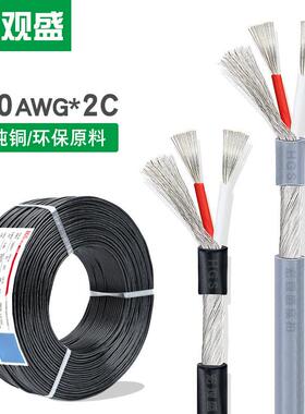 供应2547屏蔽线#20awg2芯加地缠绕屏蔽2*0.5平方音频线灰色黑色