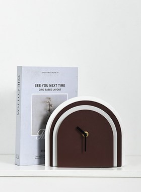 创意现代桌面艺术钟表摆件客厅家用台式座钟静音学生W床头台面时