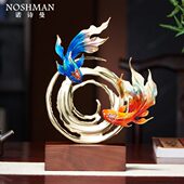 金玉满堂年年有余铜金鱼书柜展示柜电视柜艺术工艺品装 饰摆件