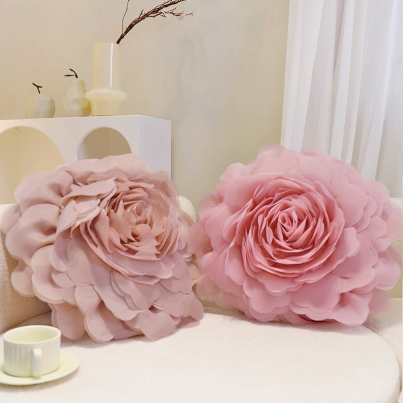 北欧欧根纱手工大花靠枕客厅沙发时尚抱枕靠枕套圆U形花朵3D靠垫,居家布艺,靠垫/抱枕,淘宝优惠券,粉丝福利购,淘宝优惠卷