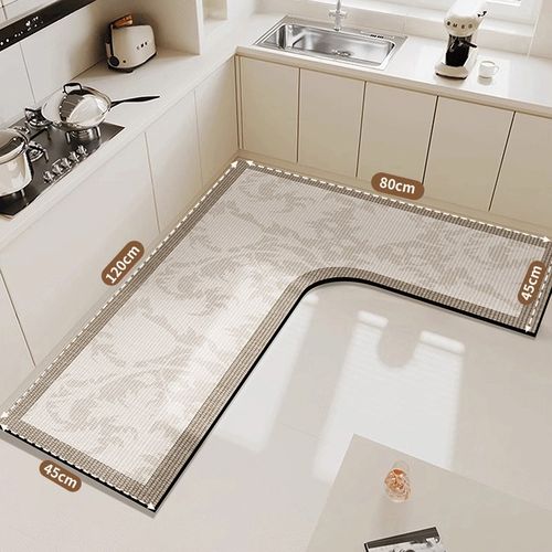 厨房专用地垫硅藻泥L形r整块吸水垫吸油防滑可擦免洗地毯防油耐脏