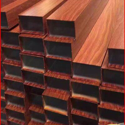 新款木纹铝方管立柱四方管型材隔断背景墙室内外墙屏风铝方通格栅