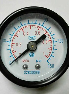 双刻度轴向压力表 40mm 压力 0-1mpa 0-150pai  气压表 螺纹ZG1/8