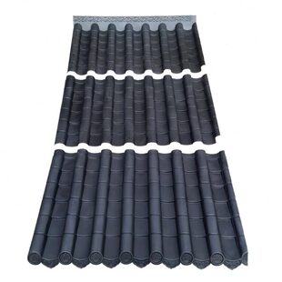 拼接2mm新中式仿古屋檐树脂瓦庭院厂房屋顶装饰一体瓦塑料琉璃瓦