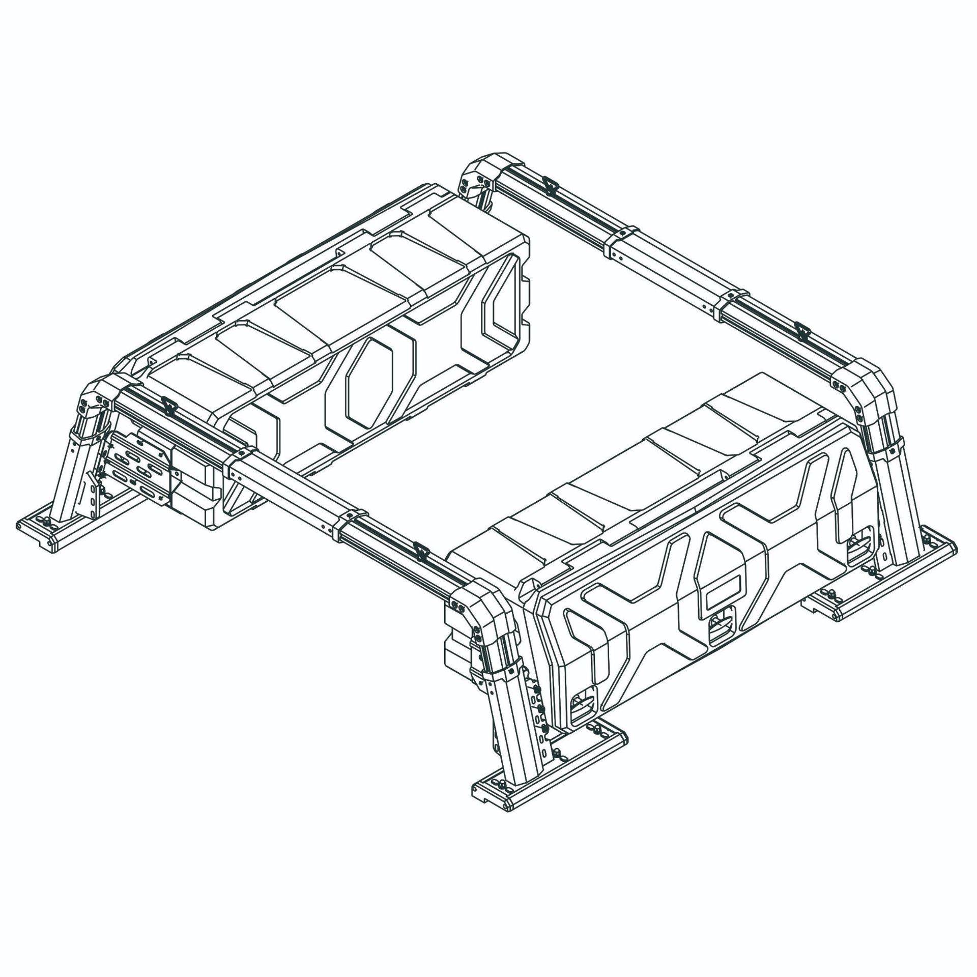 适用于福特猛禽F150 ,丰田塔库玛，丰田坦途龙门架-风雨A款侧箱款