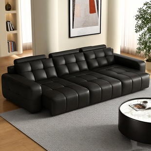 洛德劳伦斯真皮电动沙发大小户型客厅多功能可调节伸缩复古沙发床