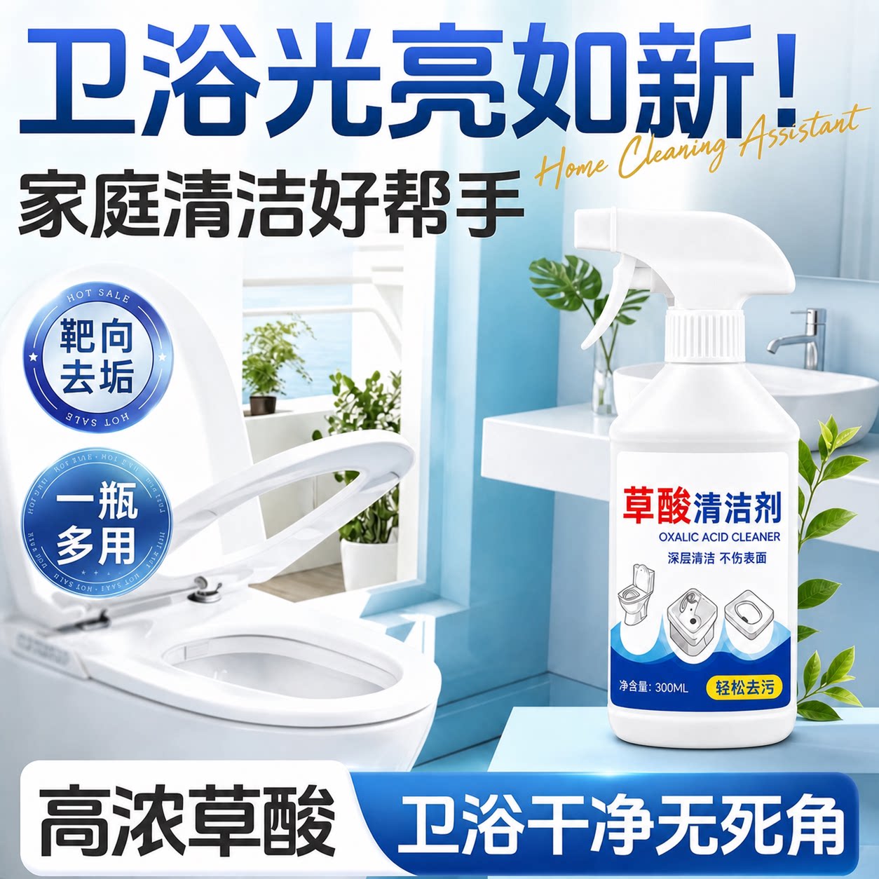 草酸洁瓷剂马桶强力除垢去污