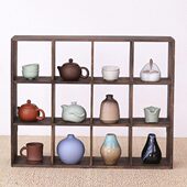 烧桐木博古架多宝阁置物架客厅摆件茶架茶具架现代简约隔断陈列柜